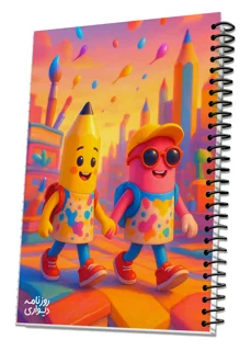 دفتر نقاشی کودک ۵۰ برگ روزنامه دیواری | طرح شهر رنگ‌ها