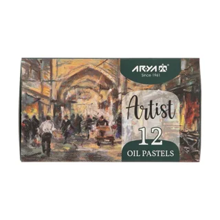 مداد شمعی 12 رنگ آریا مدل Artist