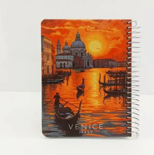 دفتر یادداشت 200 برگ خط دار طلاکوب مدیر طرح ونیز