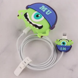 ست محافظ کابل و کلگی شارژر سیلیکونی آیفون طرح مایک