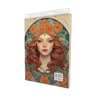 دفتر طراحی A.T سایز A4 با کاغذ پارس | ۵۰ برگ مدل دختر هنرمند