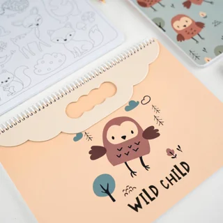 دفتر نقاشی اسمارتیز طرح جغد با دسته ابر | سایز A4 سیمی